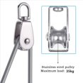 thumbnail image 3 of 20 Piezas Bloque de Polea Único Rodillo de Polea Pequeña de Acero Inoxidable M15 para Cuerda Cable en Polea Exterior Giratoria de Plata de 360 °, 3 of 5