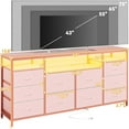thumbnail image 6 of 10 Drawer Dresser TV Stand for 65 70 75 Inch Tv, 63" W Long Fabric Dresser Entertainment Center, Chest of Drawers for Bedroom with Led Lights & Power Outlets, 6 of 7