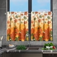 thumbnail image 5 of Fall Maple Leaf Kitchen Curtain Tiers Set of 2,Rustic Farmhouse Window Treatment Short Curtain Panels-Soft Touch and Provides Privacy, 5 of 6