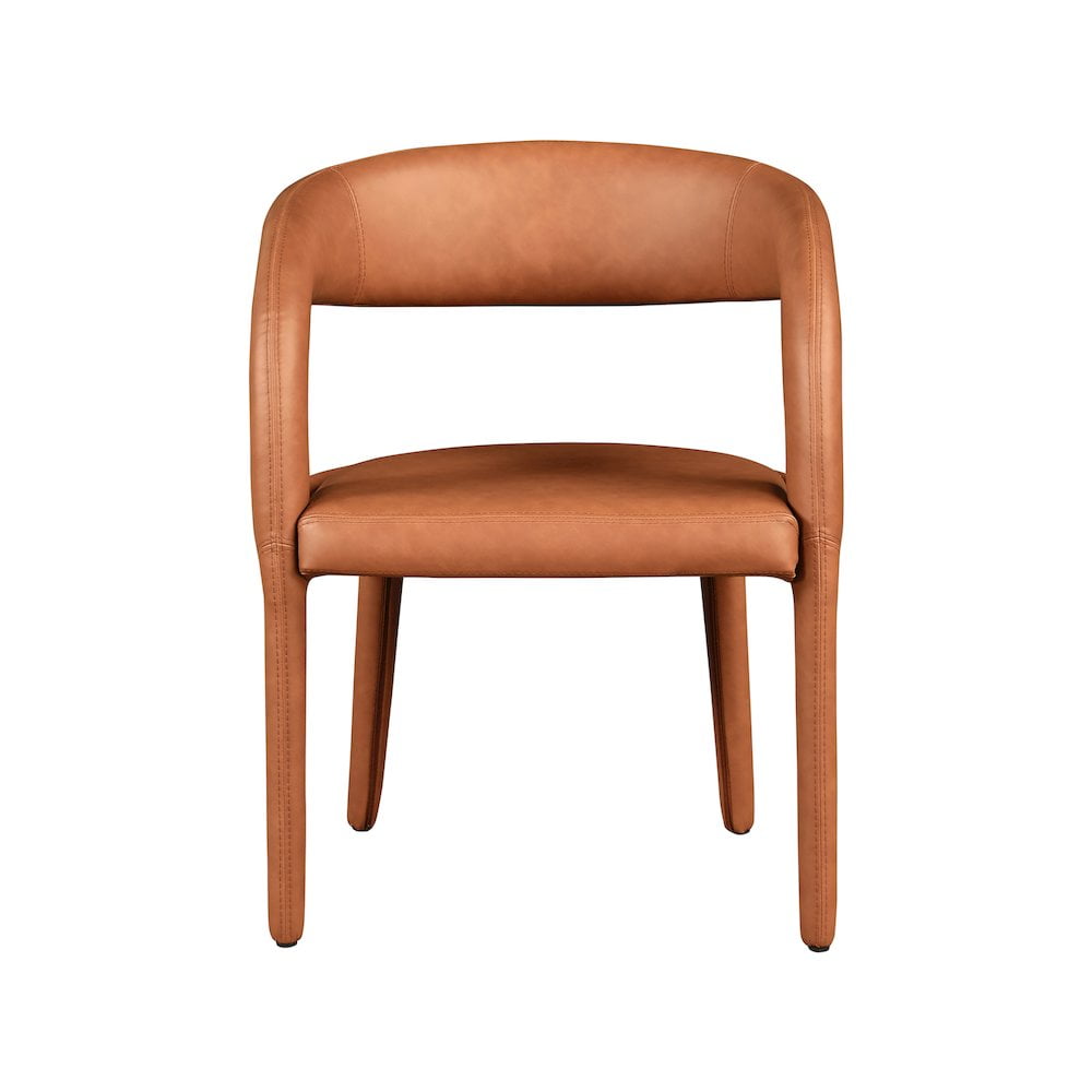 Meridian Furniture Sylvester Cognac Vegan Leather Dining Chair