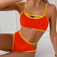 thumbnail image 5 of UTSJKR Two Piece Swimsuit for Women High Waist Bathing Suit Bottom Full Coverage Swimsuit 2 Piece High Cut Swim Suits Orange XL, 5 of 7