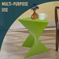 thumbnail image 5 of LeisureMod 15.75" Triangular Side Table, Stackable Plastic Accent End Table for Indoor & Outdoor Use, Weather-Resistant Modern Patio & Living Room Table, Green, 5 of 8