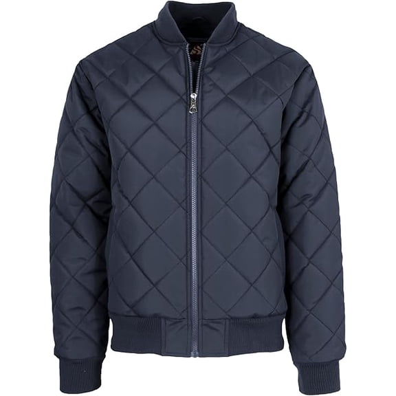 GALAXY BY HARVIC MEN'S HEAVYWEIGHT QUILTED BOMBER JACKET - SIZE: MEN 2XL - NAVY