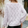 thumbnail image 5 of Fesfesfes Women Sweaters Casual Sexy V-Neck Solid Color Long Sleeve Tops Blouse, 5 of 7