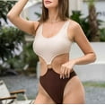 thumbnail image 5 of Wycnly Bathing Suits for Women Womens Swimsuits Womens Bikini Fashion Color Block Cut out High Waist One Piece Bathing Suit Ladies Girls Padded Push up Slim Athletic Swimwear One Piece Swimsuit, 5 of 7
