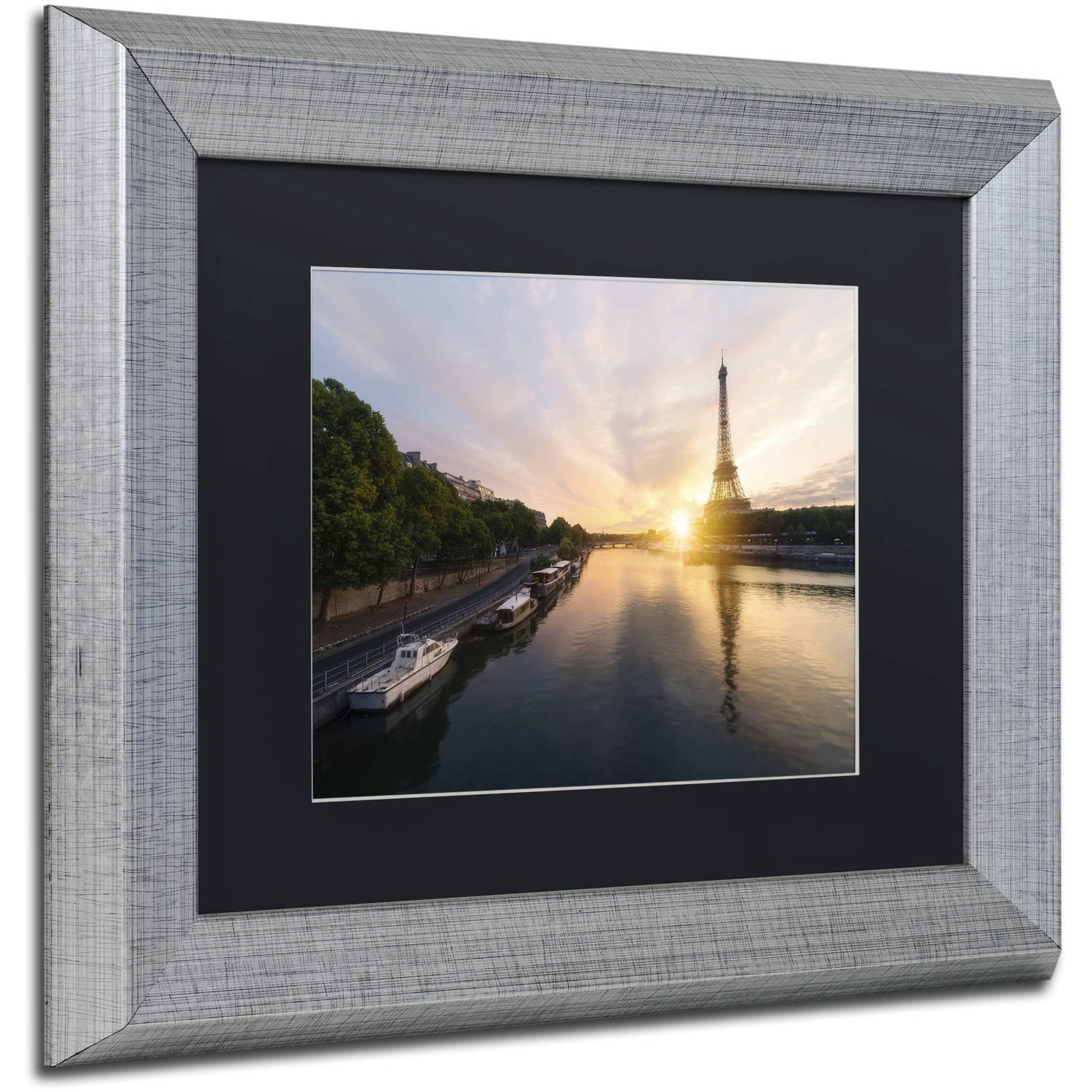Trademark Fine Art 'Stay Up Paris' Canvas Art by Mathieu Rivrin, Black Matte, Silver Frame
