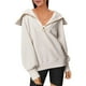 thumbnail image 1 of ICHUANYI Liquidación Moda Mujer Casual Color sólido Solapa Cuello Manga larga Camiseta suelta Blusa Jersey Tops ICHUANYI WER202308231134, 1 of 9
