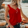 thumbnail image 2 of Deals under 5.00 LYXSSBYX Tank Tops for Women Plus Size Clearance Women's Summer Casual Sleeveless Blouse V Neck Tops T-Shirt Vest for Women, 2 of 5