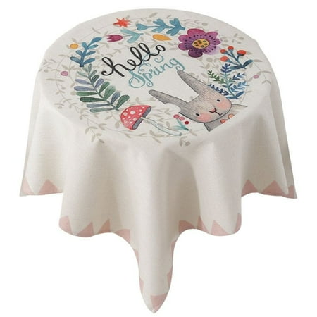 

Square Tablecloth For Round Table Cotton Linen Table Cloth Waterproof And Anti-scald Table Cover For Living Room Dining Room Kitchen-J-110*110cm