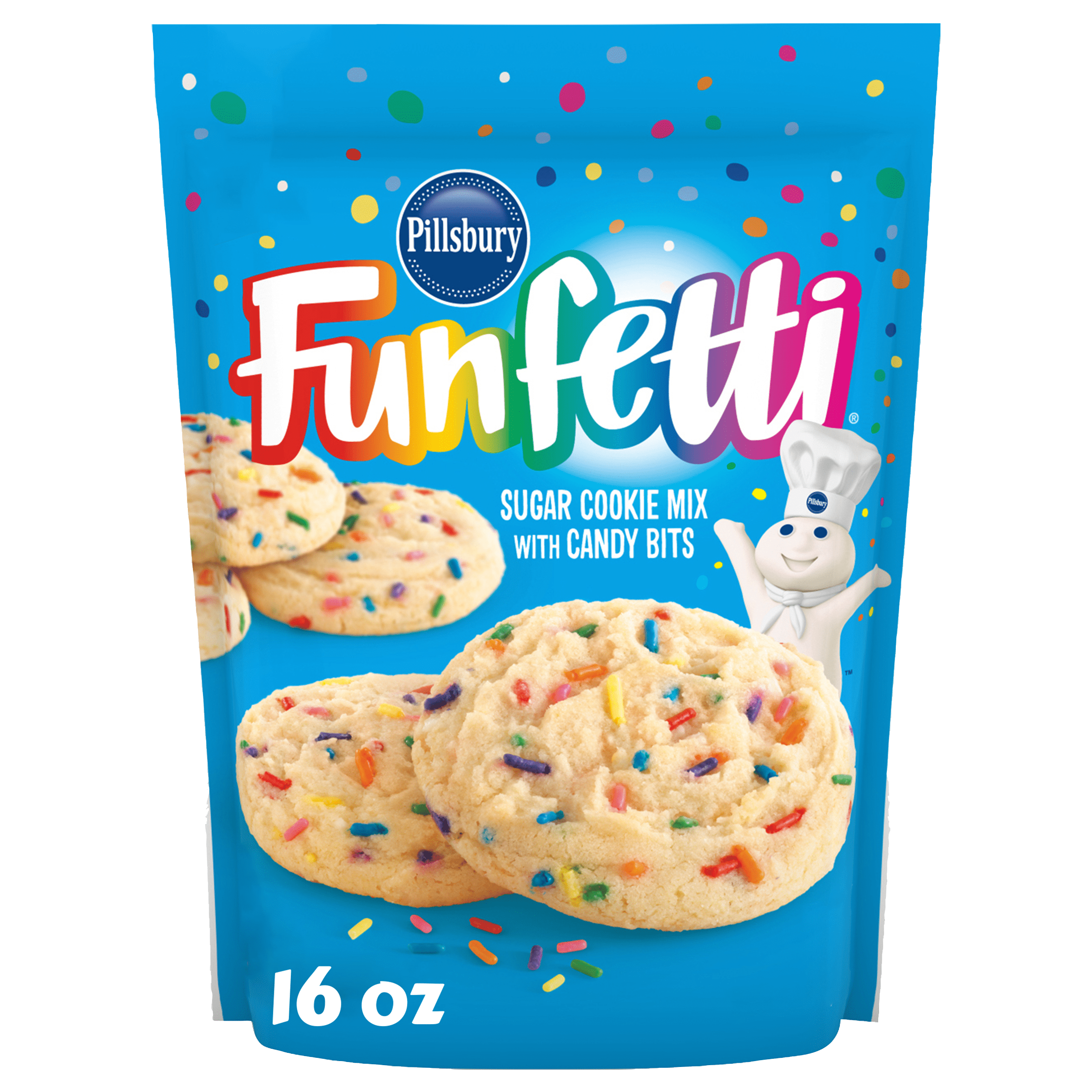 Pillsbury Funfetti Sugar Cookie Mix with Candy Bits, 16 Oz Pouch