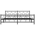 thumbnail image 3 of vidaXL Metal Bed Frame with Headboard and Footboard Black 193x203 cm, 3 of 5