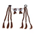 thumbnail image 1 of Braid Hair Extension, High Temperature Silk Hair Extension 2 Pcs with 2 Bow Wig Clips for Styling Deep Brown,Light Brown, 1 of 7