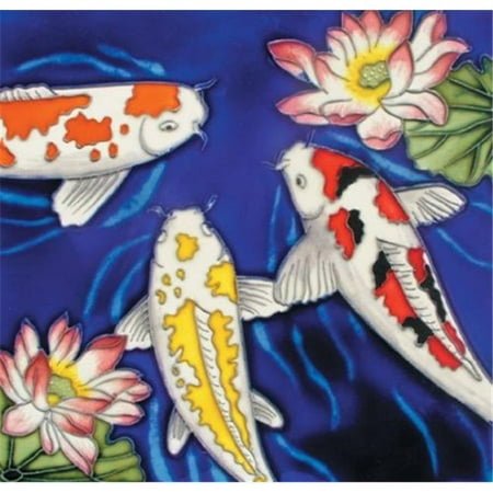 En Vogue B-222 Koi Fish - Decorative Ceramic Art Tile - 8 in. x 8