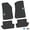 Black w/ Blue & White insert, variant on Flextread Floor Mats for 18-24 Jeep Wrangler JL 2-Door - Mopar Licensed Factory Fit - Black w/ Red & White Jeep Wave & Wheel Insert - 100% Made in USA