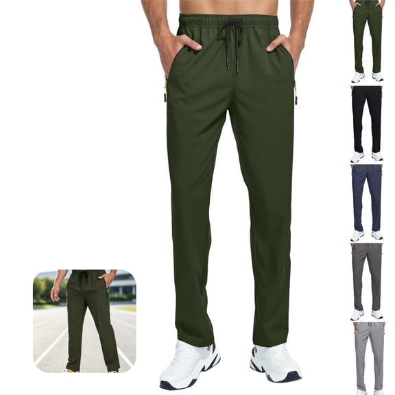 Mfakffe Mens Lightweight Hiking Pants Breathable Quick Dry Casual Camping Fishing Running Athletic Active Jogger Pant