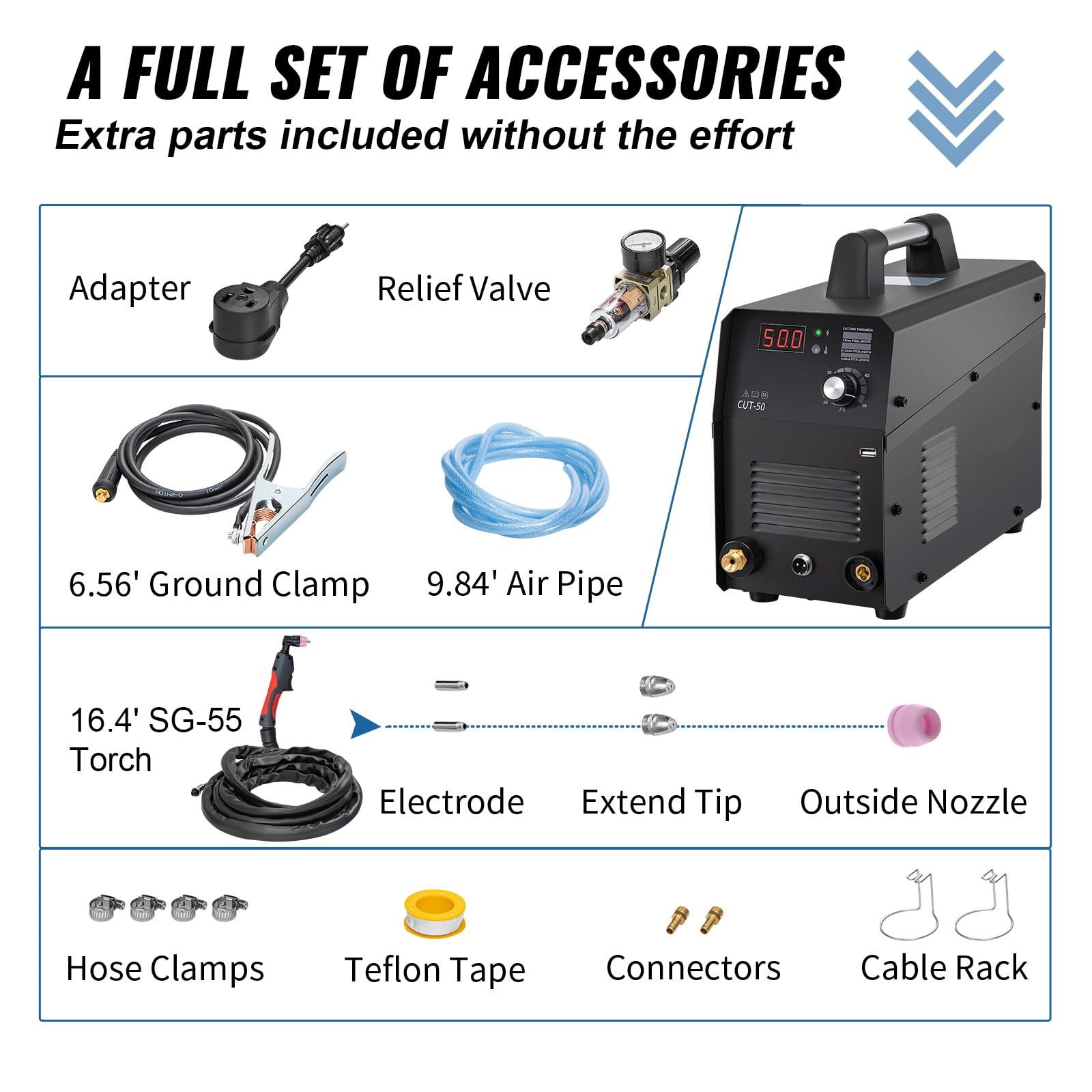 BENTISM CUT-50 50 Amp Plasma Cutter, 110V/220V with IGBT Technology