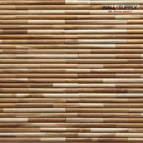 Wall!Supply UltraWood Teak Round Panels - Upcycled Teak Wood Wall Panels - Easy DIY Installation - Natural Wood Finish - Set of 10 Panels (10.76 sq ft)