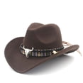 thumbnail image 3 of WEISIPU Womens Mens Hat Cowgirl Cowboy Wild West Hats Western Headwear Wide Brim Cap, 3 of 8