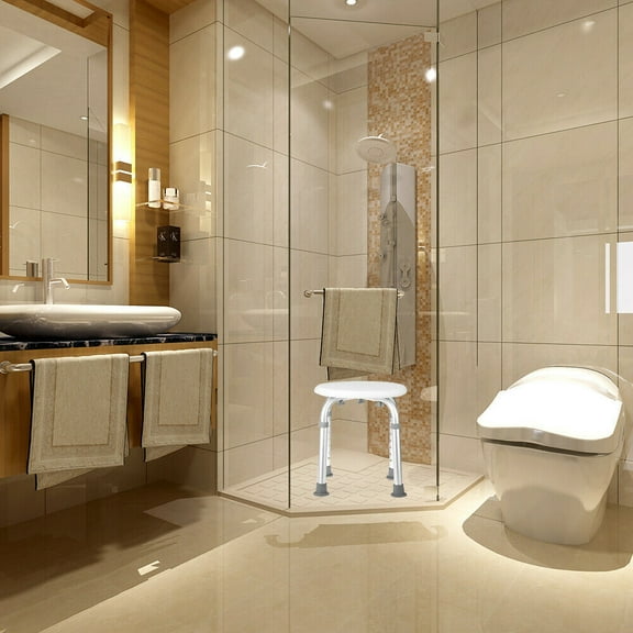 Anti-Slip Adjustable Medical Bath Shower Chair Round Stool Seat for Elderly
