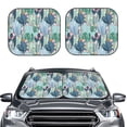 thumbnail image 2 of Windshield Sun Shade, Cartoon Cactus Blooming Foldable Car Sun Shade Windshield For Front, 2 Pieces, 2 of 4