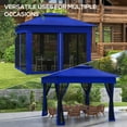 thumbnail image 4 of Outsunny 11 x 11 Pop-Up Canopy Gazebo Outdoor Patio Event Tent with Zipper Netting,Carry Bag, UV Protection for Backyard & Garden, Blue, 4 of 11