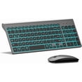 thumbnail image 1 of Wireless Keyboard and  Ultra Slim Combo, TopMate 2.4G Silent Compact USB 2400DPI  and Scissor Switch Backlit Keyboard Set, for PC/Laptop/Windows//Gaming - Matte Black, 1 of 7