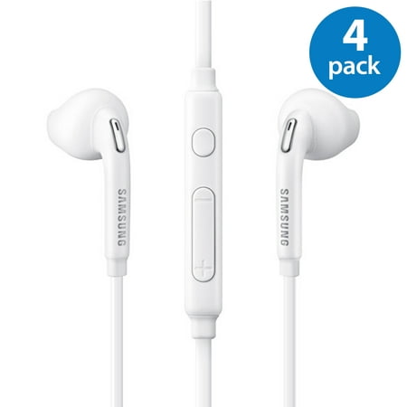 4 Pack of OEM Original Earbud Earphone Headset Headphones With Remote for Samsung Galaxy S6 edge S7 edge S8 S9 S8+ S9+ Plus EO-EG920LW White sold by (Best Earbuds For Galaxy S3)