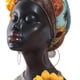 thumbnail image 5 of Estatua de mujer africana, estatua africana de resina, figura de mujer africana creativa de girasol para centro de mesa, estantería de escritorio para, 5 of 6