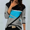 thumbnail image 2 of Womens Long Sleeve Shirts Colorblock Casual Crewneck Tops Tshirt Geometric Tees Fall Trendy Clothes, 2 of 4