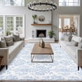 thumbnail image 3 of 6'x9' Area Rugs, Blue Boho Floral Indoor Outdoor Area Rug for Living Room Bedroom, Farmhouse Middle Century Flowers Washable Bathroom Rugs Kitchen Floor Carpet Mats Home Decor Aesthetic, 3 of 8