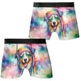 thumbnail image 3 of Hippie Australian Shepherd Portrait Watercolor Tie-Dye Vintage Styles All Over Print Boxer Briefs Underwear for Men Dad Aussie Dog Lover Gifts - 00014, 3 of 6