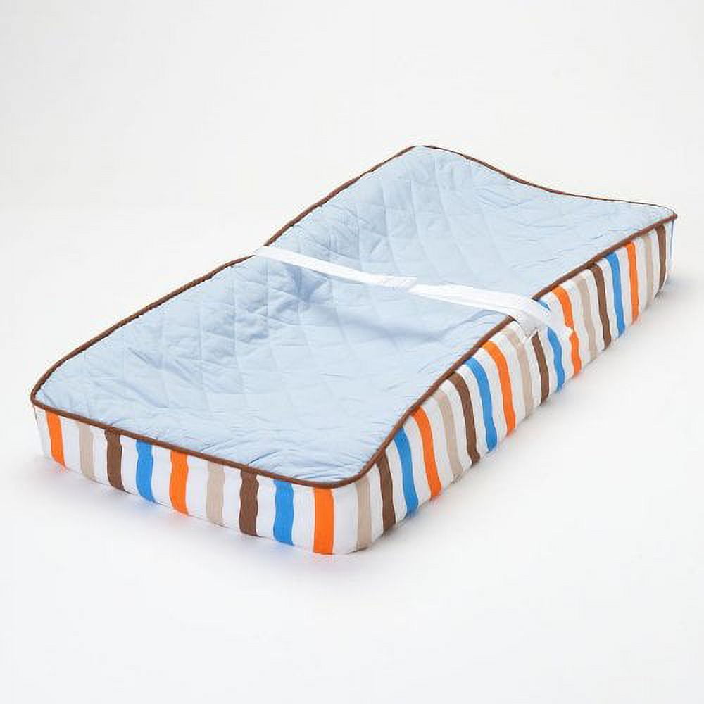 Mod Sports Blue/Orange/Brown Boys Quilted Changing Pad Cover