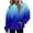 Blue, variant on Scyoekwg Hoodies for Women Drop Shoulder Drawstring Hooded Sweatshirts with Pocket Loose Long Sleeve Tops for Women Trendy Gradient Color Dressy Casual Blouse Pullover (Blue,XXXL)