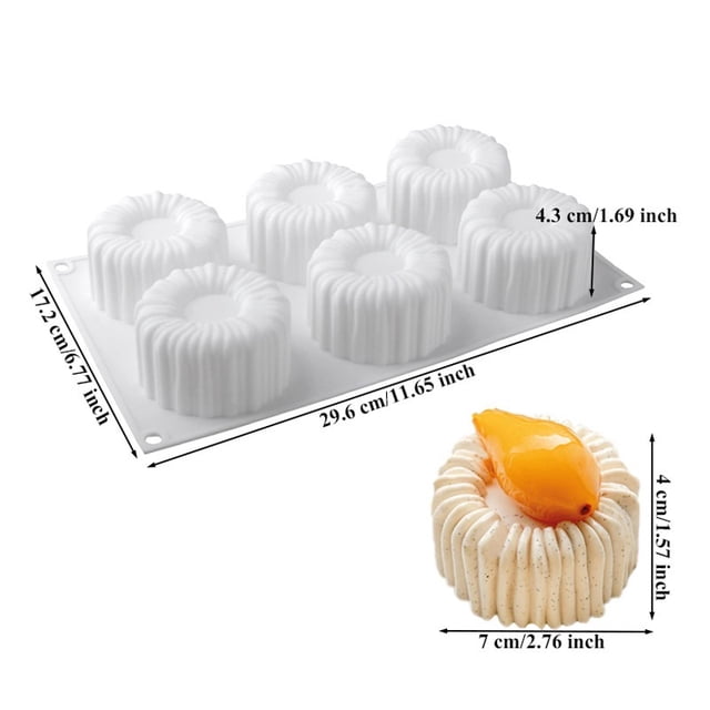 Molde de silicona for tartas de mousse de 6 cavidades for postres franceses - Molde de chocolate Charlotte