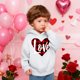 thumbnail image 5 of Sudadera con capucha y estampado de corazón de San Valentín, sudadera de manga larga para niños y niñas, chaqueta para niñas de talla mediana y grande., 5 of 7