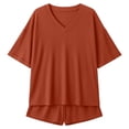 thumbnail image 4 of MAIHAN Women Summer Outfits Women Clothing Short Sleeve Tops Shorts Set 2pcs Women Tops and Trousers Set for Casual and Summer Wear, 4 of 4