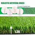 thumbnail image 4 of Fas Home Artificial Grass Turf 3FTX8FT, 1.38" Pile Height Realistic Synthetic Grass, Drainage Holes Indoor Outdoor Pet Faux Grass Astro Rug Carpet for Garden Backyard Patio Balcony, 4 of 6