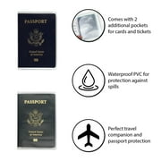 Clear Passport Cover Plastic Passport Protector Vinyl ID Card Protector Case Holder Travel Pack of 6