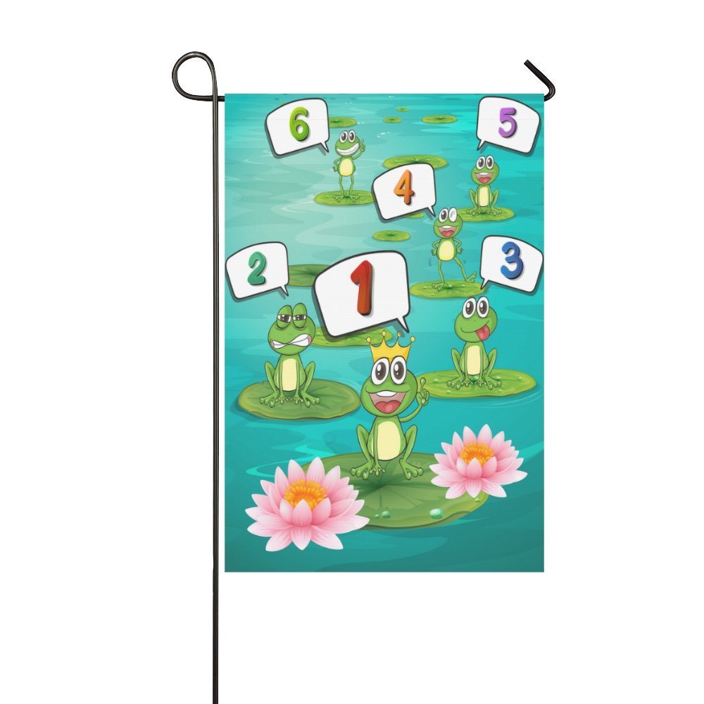 MYPOP Cute Frog Counting Numbers Garden Flag Banner 12 x 18 inch - image 1 of 1