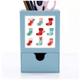 thumbnail image 1 of Merry mas Colorful Sock Illustration Desk Supplies Organizer Pen Holder Card, 1 of 3