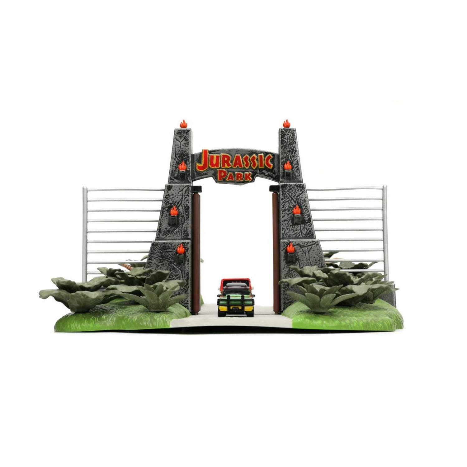 Jurassic Park Gate and Nano Hollywood Rides Vehicle Diorama