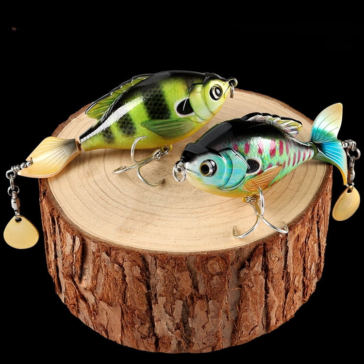 2PC Fishing Lures Jigs 16.9G Spiral Propeller Tractor Hard Bait Floating Water Pencil VIB Blood Slot Hook
