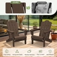 thumbnail image 3 of LOYALICE Folding Adirondack Chair Set of 2 with Dual Cup Holders, All-Weather HDPE Outdoor Patio Chair for Backyard, Poolside, Garden, Fire Pit, Coffee, 3 of 10