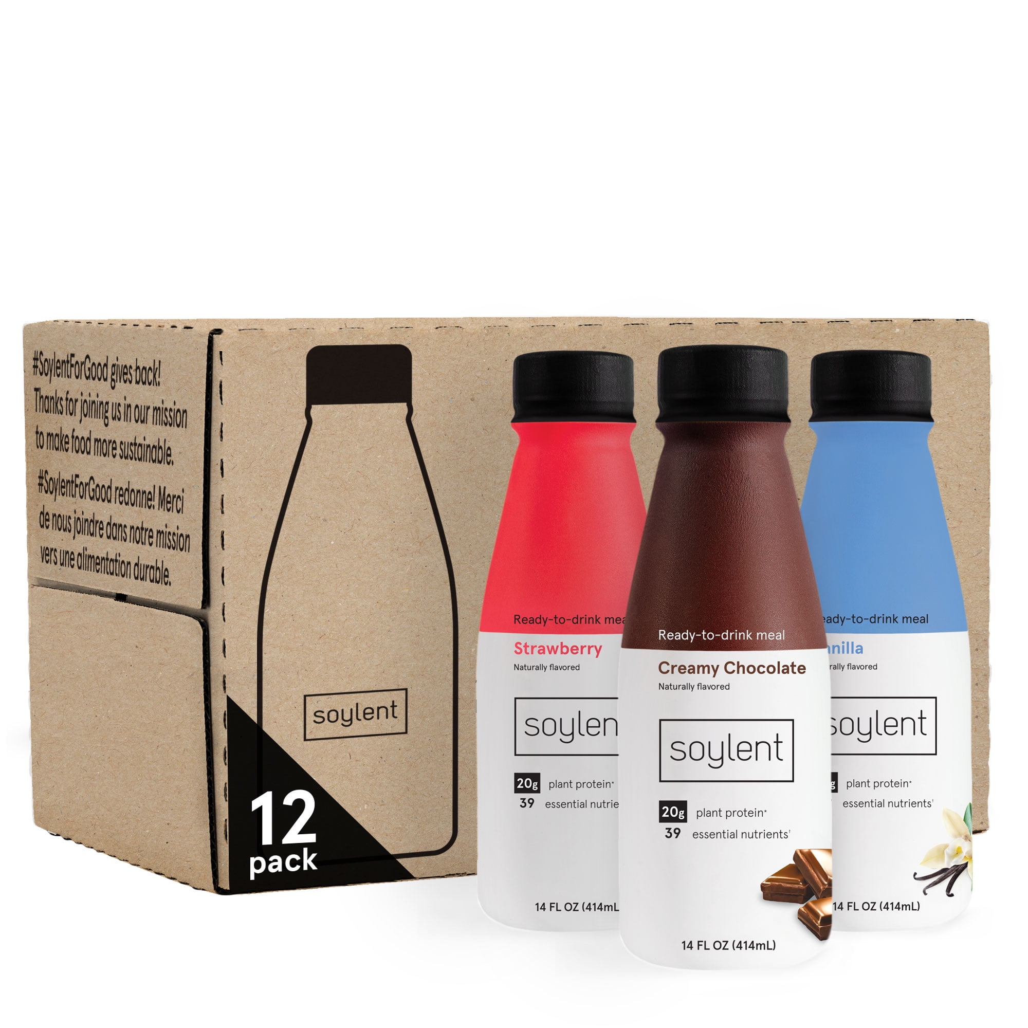 Soylent Plant Protein Meal Replacement Shake, Neapolitan Variety Pack