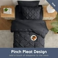 thumbnail image 3 of Virtu Twin XL Comforter Set, 5pc Bed in a Bag, Pleated Bedding Comforter Sets with Sheets, Black, 3 of 10