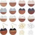 thumbnail image 1 of 154Pcs Resin Wood Earring Pendants Flat Round Resin Wood Statement Mixed Color Dangle Earring Making Kits for Necklace and Earring Making - 7 Styles, 1 of 6