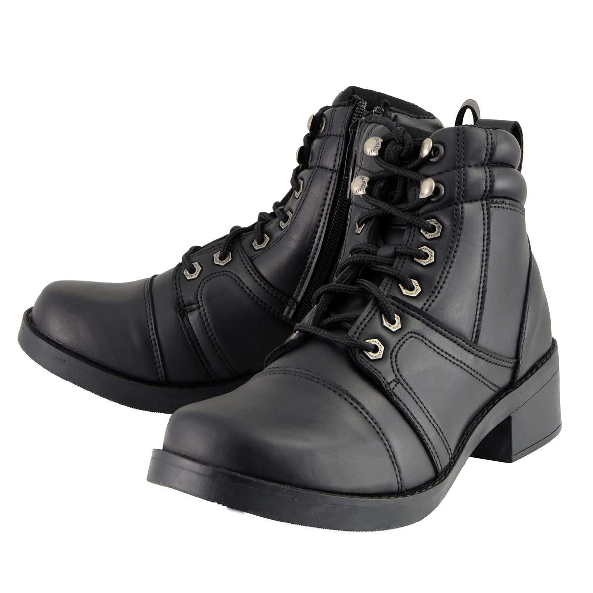 Milwaukee Leather MBK9255 Boys Black Lace-Up Boots with Side Zipper Entry 6 - image 4 of 9