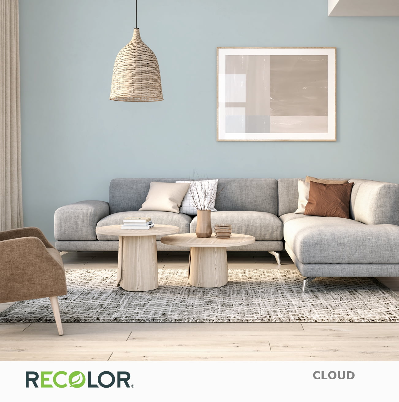 RECOLOR Premium Interior Recycled Content Paint, Eggshell Finish, Cloud - 1 Gallon