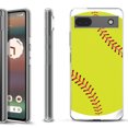thumbnail image 1 of Slim-Fit Gel TPU Phone Case for Google Pixel 6a, by OneToughShield ® - Softball Green, 1 of 3