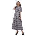 thumbnail image 2 of Moomaya Tunique à Manches Courtes Robes de Cocktail pour Femmes Robe en Coton Slub Imprimée, 2 of 4